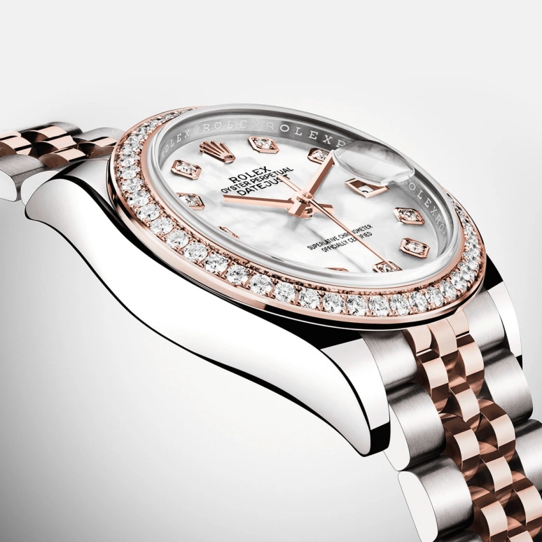 Rolex,Lady-Datejust 28mm,28mm,Rose Gold,Stainless Steel,White,Automatic,Day,55hours,279381RBR,279381RBR-0013