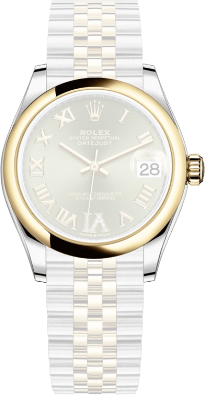 Rolex,Datejust 31 31mm,31mm,Yellow Gold,Stainless Steel,Green,Automatic,Day,55hours,278243,278243-0016