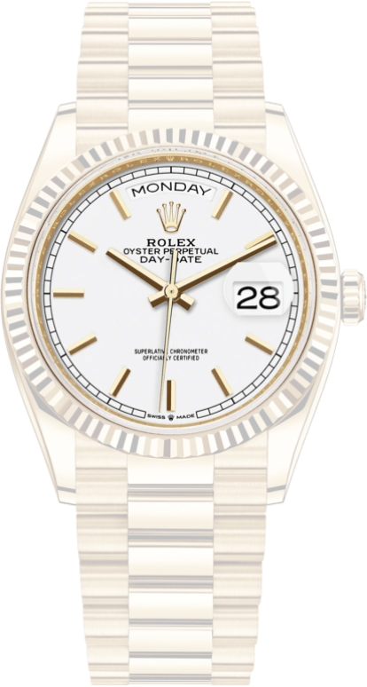 Rolex,Day-Date 36 36mm,36mm,Yellow Gold,White,Automatic,Date,Day,128238,128238-0081
