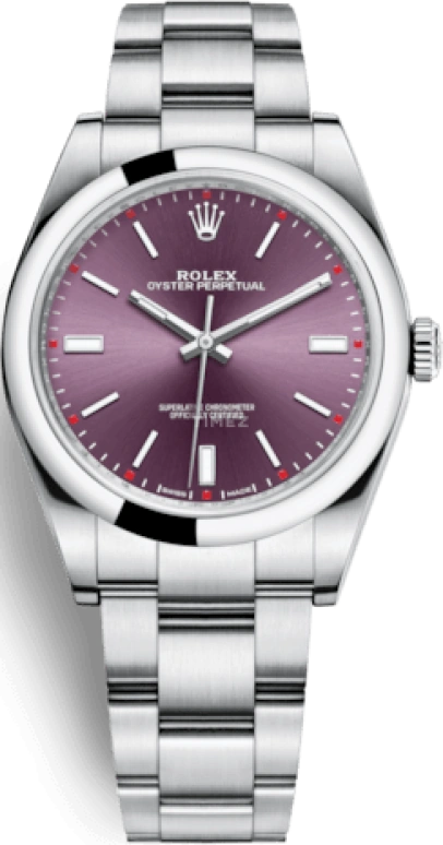 Rolex,Oyster Perpetual 39mm,39mm,Stainless Steel,Purple,Automatic,48hours,In-house Caliber,114300,114300-0002
