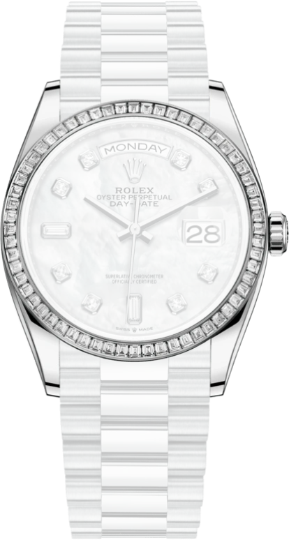 Rolex,Day-Date 36 36mm,36mm,Platinum,White,Automatic,Date,Day,128396TBR,128396TBR-0005
