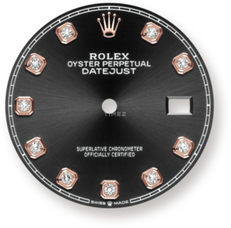 Rolex,Datejust 36 36mm,36mm,Rose Gold,Stainless Steel,Black,Automatic,Day,70hours,126231,126231-0019