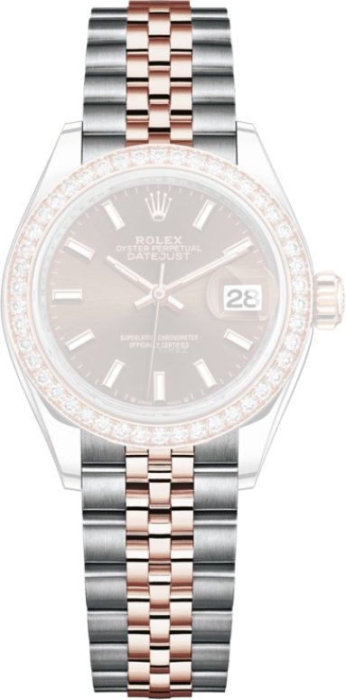 Rolex,Lady-Datejust 28mm,28mm,Rose Gold,Stainless Steel,Brown,Chocolate,Automatic,Day,55hours,279381RBR,279381RBR-0017