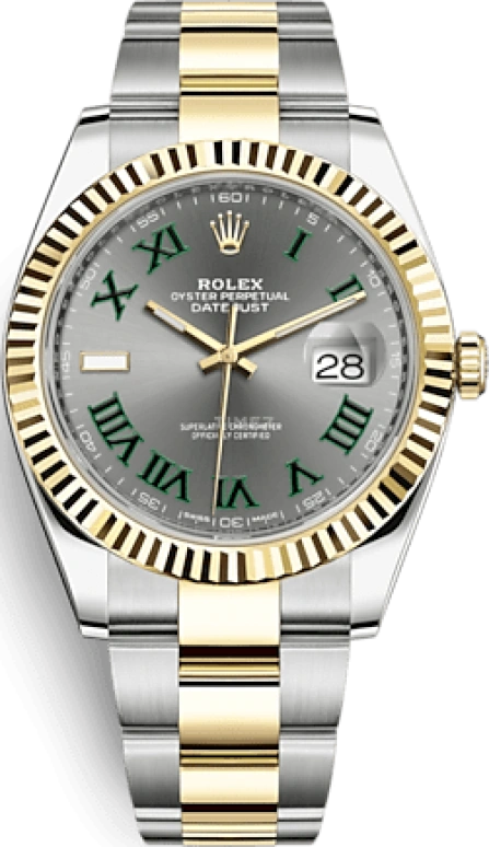 Rolex,Datejust 41 41mm,41mm,Yellow Gold,Oystersteel,Stone Gray,Automatic,Day,70hours,126333,126333-0019