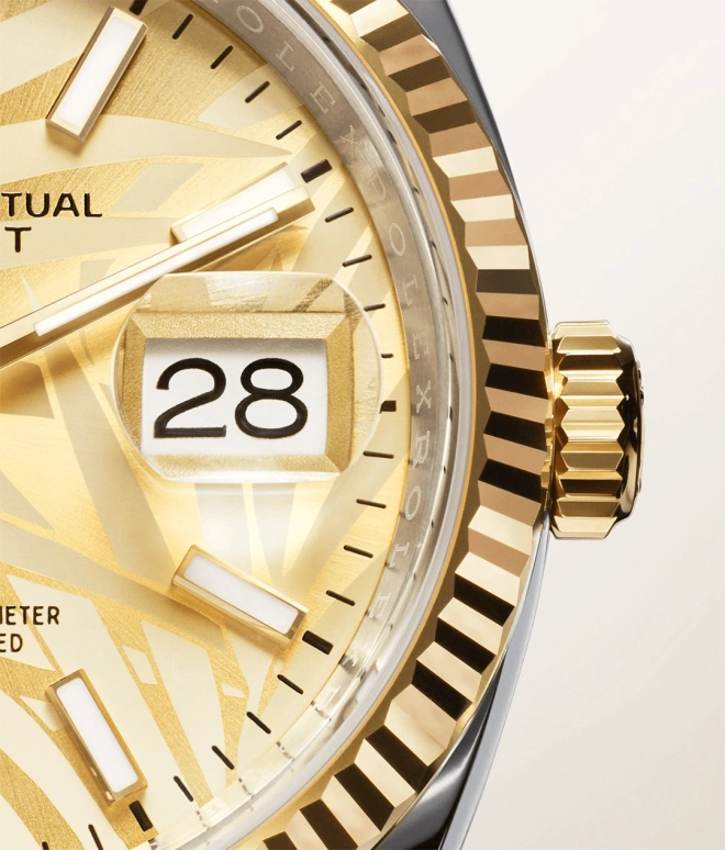 Rolex,Datejust 36 36mm,36mm,Yellow Gold,Stainless Steel,Champagne,Automatic,Day,70hours,126233,126233-0038
