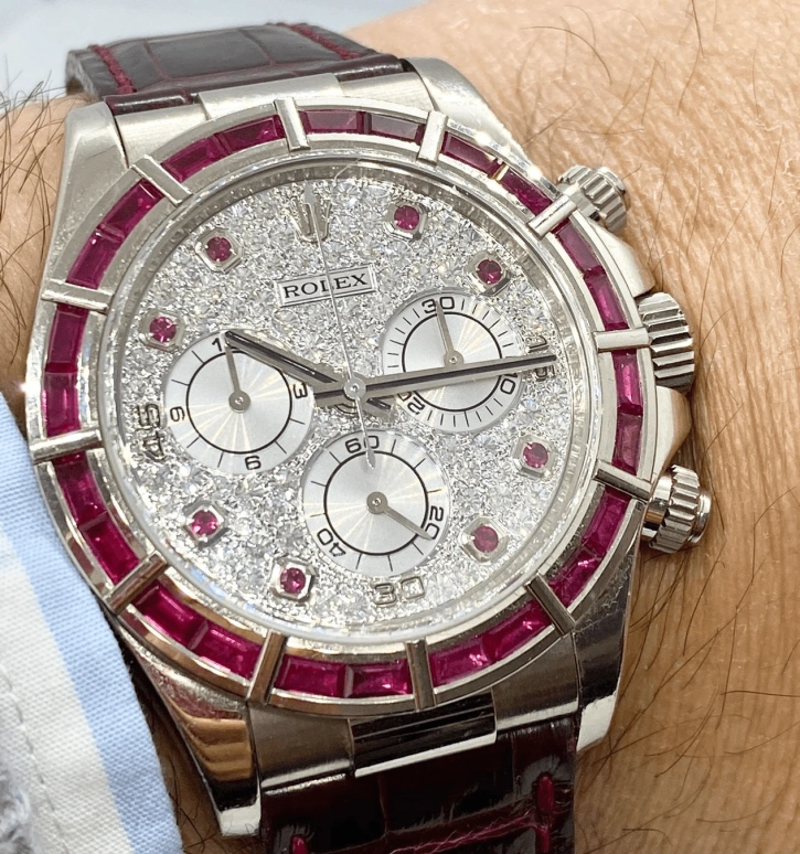 Rolex,Daytona 40mm,40mm,White Gold,Silver,Automatic,Chronograph,72hours,116589SALV Ruby Diamond