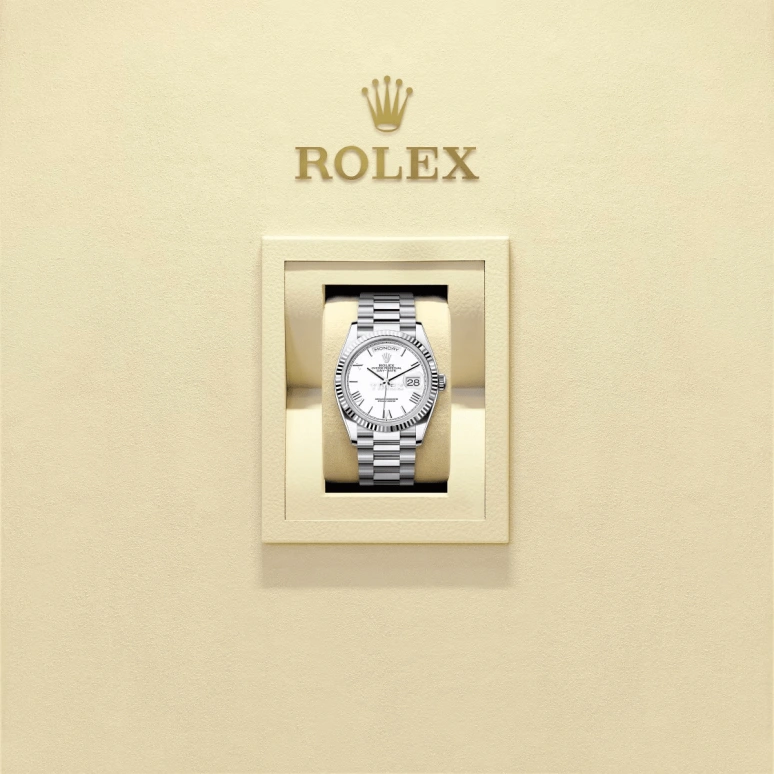 Rolex,Day-Date 36 36mm,36mm,Platinum,White,Automatic,Date,Day,128236,128236-0017