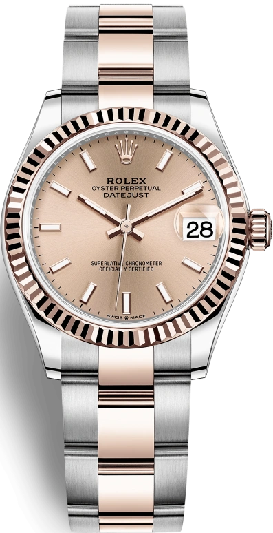 Rolex,Datejust 31 31mm,31mm,Rose Gold,Stainless Steel,Rose,Automatic,Day,55hours,278271,278271-0009