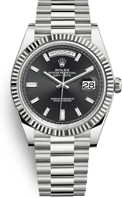 Rolex,Day-Date 40 40mm,40mm,White Gold,Black,Automatic,Date,Day,Kyle Kuzma,228239,228239-0005