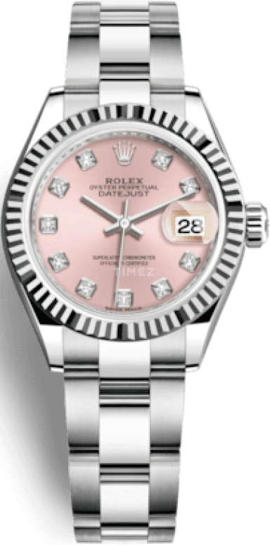 Rolex,Lady-Datejust 28mm,28mm,White Gold,Oystersteel,Pink,Automatic,Day,55hours,279174,279174-0004