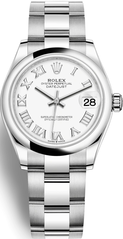 Rolex,Datejust 31 31mm,31mm,Stainless Steel,White,Automatic,Day,55hours,278240,278240-0003