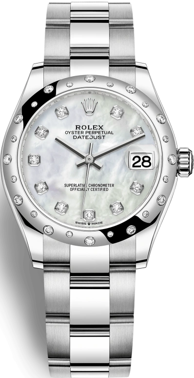 Rolex,Datejust 31 31mm,31mm,White Gold,Stainless Steel,White,Automatic,Day,55hours,278344RBR,278344RBR-0005
