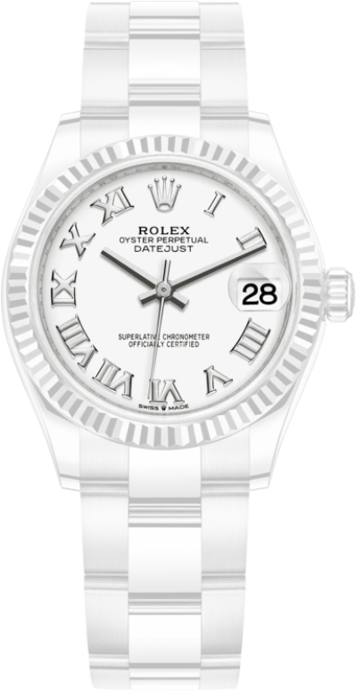 Rolex,Datejust 31 31mm,31mm,White Gold,Stainless Steel,White,Automatic,Day,55hours,278274,278274-0009