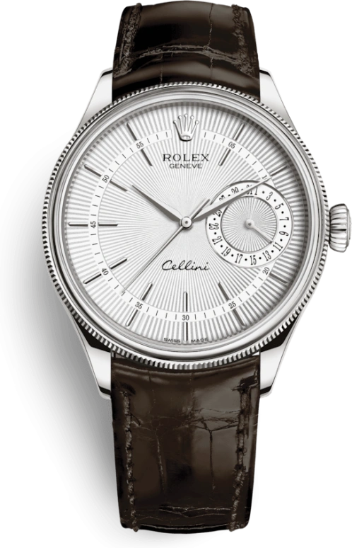 Rolex,Cellini 39mm,39mm,White Gold,Silver,Automatic,Day,48hours,50519,50519-0012