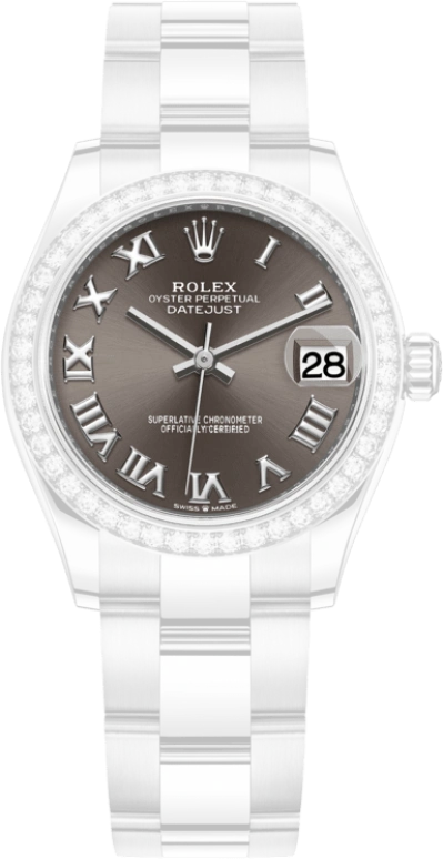 Rolex,Datejust 31 31mm,31mm,White Gold,Stainless Steel,Grey,Automatic,Day,55hours,278384RBR,278384RBR-0025