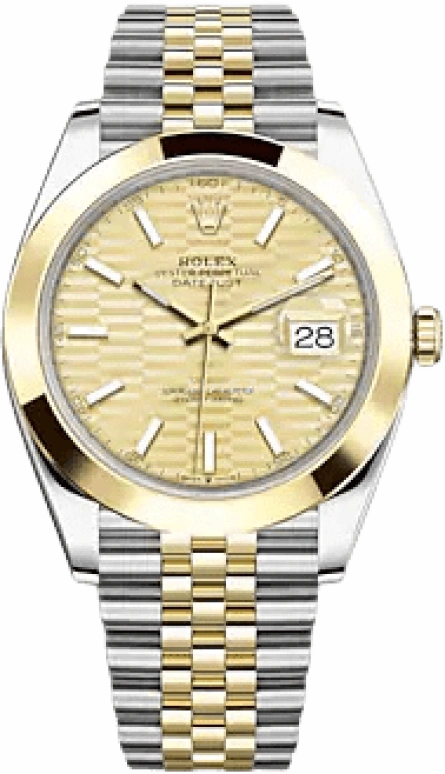 Rolex,Datejust 41 41mm,41mm,Yellow Gold,Stainless Steel,Champagne,Automatic,Day,70hours,126303,126303-0022