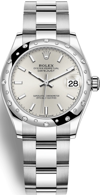 Rolex,Datejust 31 31mm,31mm,White Gold,Stainless Steel,Silver,Automatic,Day,55hours,278344RBR,278344RBR-0013