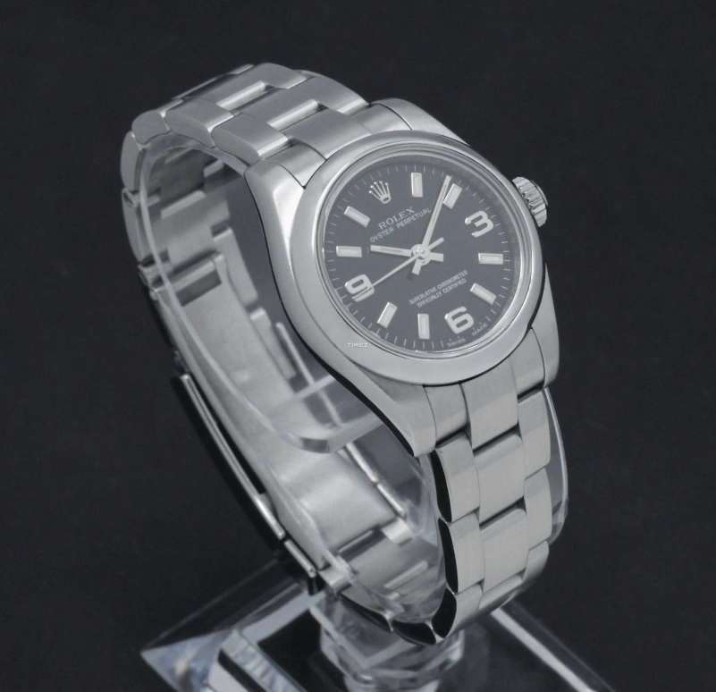 Rolex,Oyster Perpetual 26mm,26mm,Stainless Steel,Black,Automatic,48hours,In-house Caliber,176200