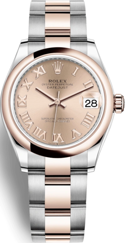 Rolex,Datejust 31 31mm,31mm,Rose Gold,Stainless Steel,Rose,Automatic,Day,55hours,278241,278241-0005