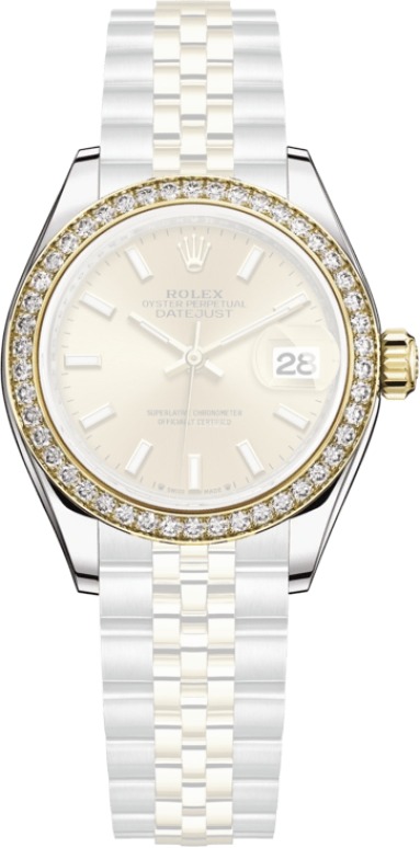 Rolex,Lady-Datejust 28mm,28mm,Yellow Gold,Stainless Steel,Champagne,Gold,Automatic,Day,55hours,279383RBR,279383RBR-0001