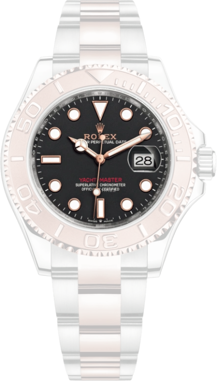 Rolex,Yacht-Master 40mm,40mm,Rose Gold,Stainless Steel,Black,Automatic,Day,70hours,126621,126621-0002