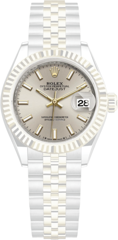Rolex,Lady-Datejust 28mm,28mm,Yellow Gold,Oystersteel,Silver,Grey,Automatic,Day,55hours,279173,279173-0019