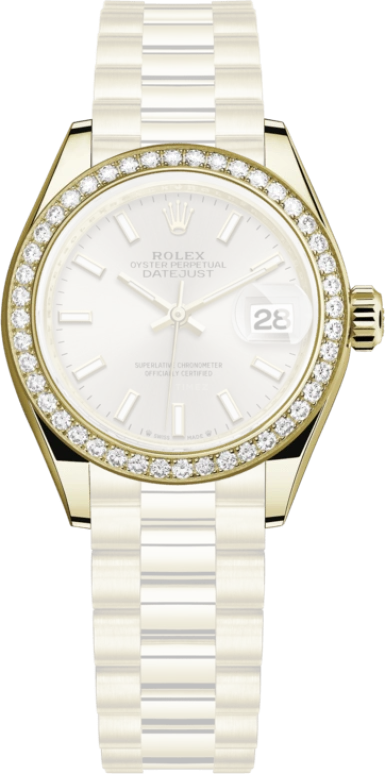 Rolex,Lady-Datejust 28mm,28mm,Yellow Gold,Silver,Automatic,Day,55hours,279138RBR,279138RBR-0005