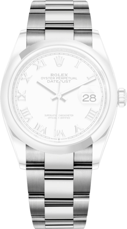 Rolex,Datejust 36 36mm,36mm,Stainless Steel,White,Automatic,Day,70hours,126200,126200-0008