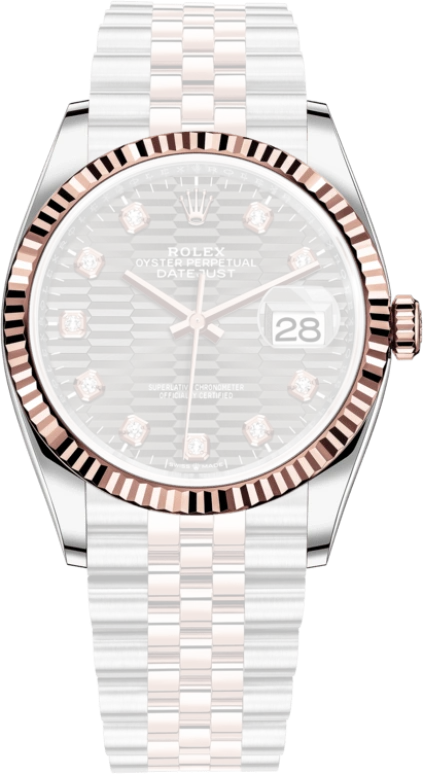 Rolex,Datejust 36 36mm,36mm,Oystersteel,Everose Gold,Grey,Automatic,Day,70hours,126231,126231-0041