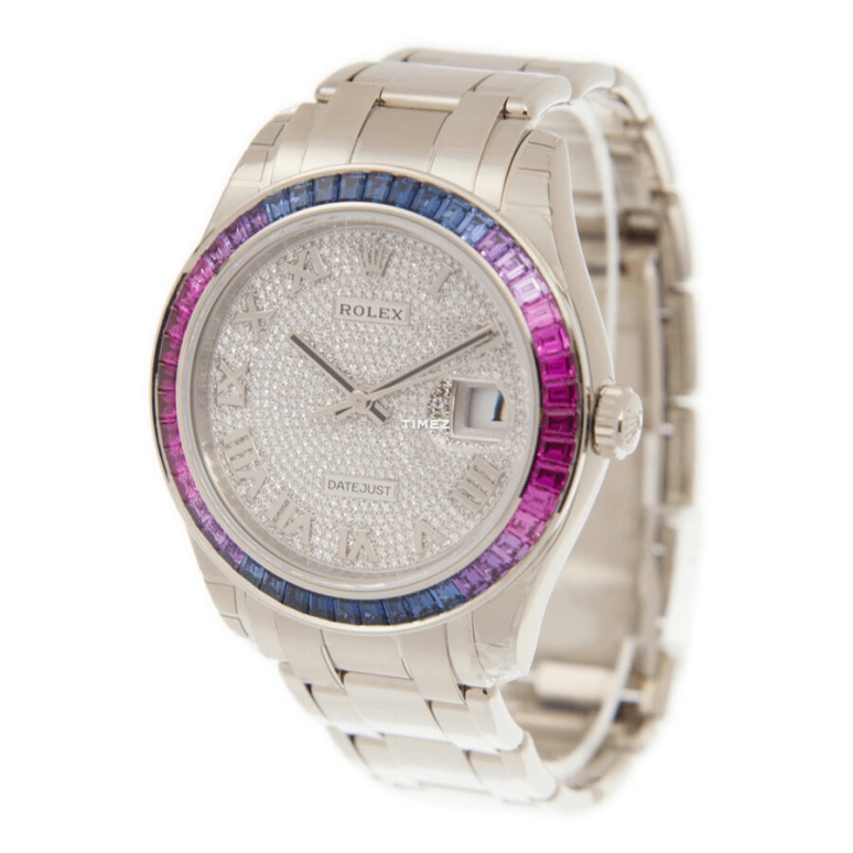 Rolex,Pearlmaster 39mm,39mm,White Gold,Silver,Automatic,Day,70hours,86349SAFUBL
