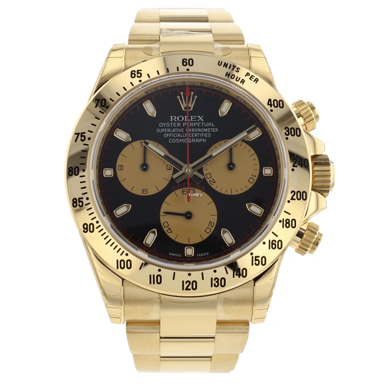 Rolex,Daytona 40mm,40mm,Yellow Gold,Black,Automatic,Chronograph,72hours,116528,116528-78598