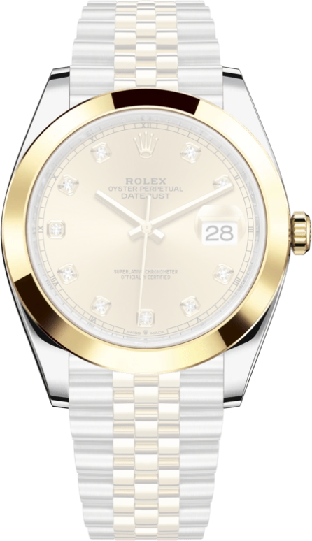 Rolex,Datejust 41 41mm,41mm,Yellow Gold,Stainless Steel,Champagne,Automatic,Day,70hours,126303,126303-0012