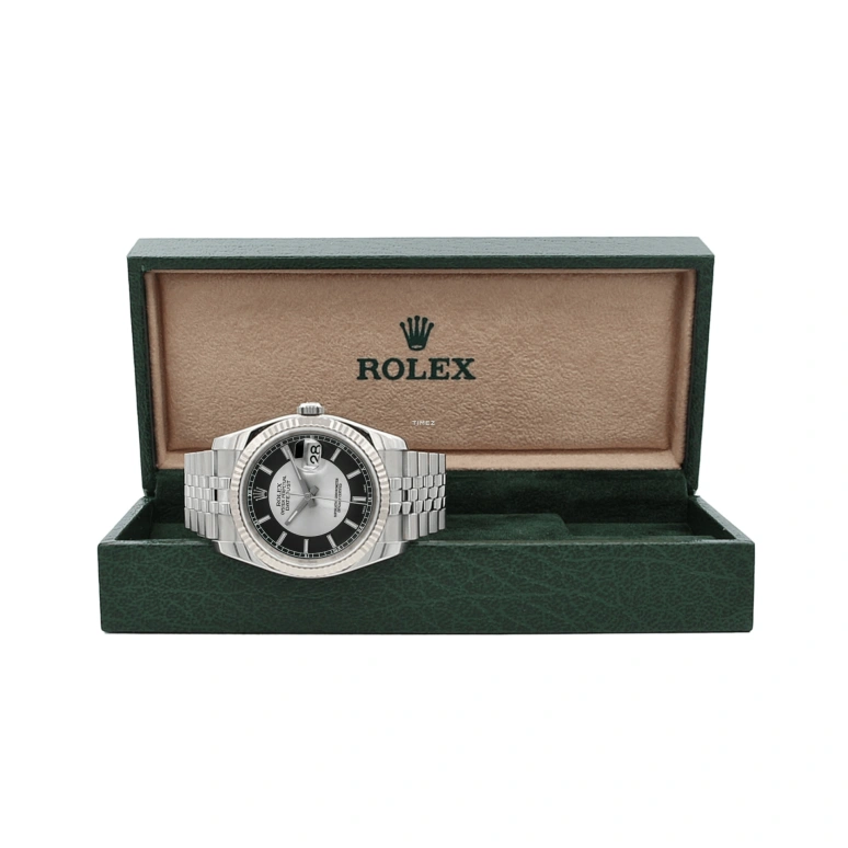Rolex,Datejust 36 36mm,36mm,Stainless Steel,Silver,Black,Automatic,Day,48hours,116234 Tuxedo Black Jubilee