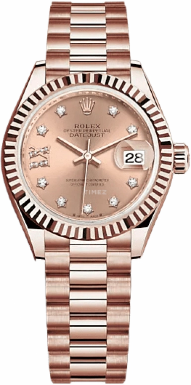 Rolex,Lady-Datejust 28mm,28mm,Everose Gold,Pink,Automatic,Day,55hours,279175,279175-0029