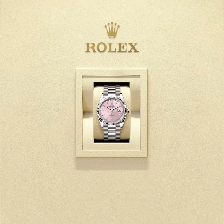 Rolex,Day-Date 36 36mm,36mm,White Gold,Pink Red,Automatic,Date,Day,128239,128239-0071