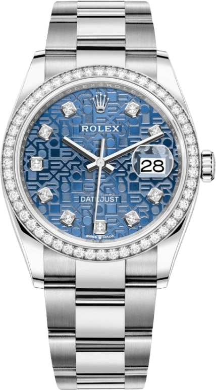 Rolex,Datejust 36 36mm,36mm,White Gold,Stainless Steel,Blue,Automatic,Day,70hours,126284RBR,126284RBR-0004
