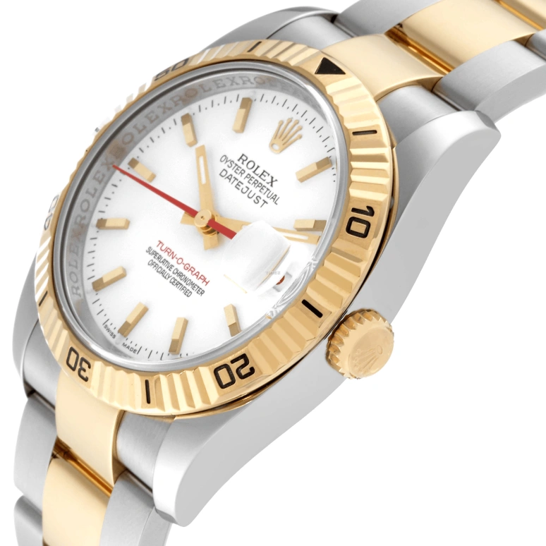Rolex,Datejust 36 36mm,36mm,Yellow Gold,Stainless Steel,White,Automatic,Day,48hours,116263 Turn,116263 Turn-O-Graph white Oyster