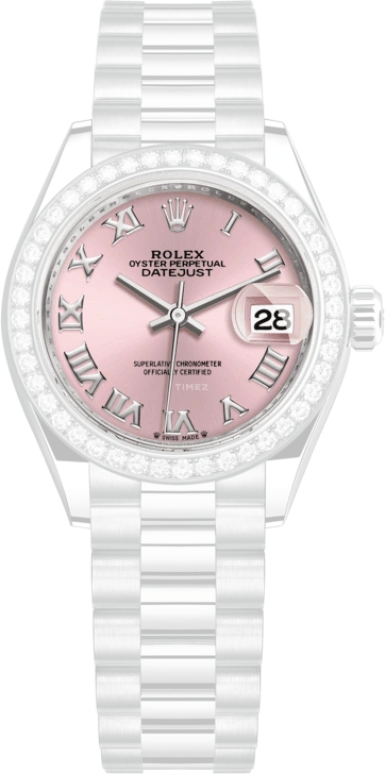 Rolex,Lady-Datejust 28mm,28mm,White Gold,Silver,Automatic,Day,55hours,279139RBR,279139RBR-0012