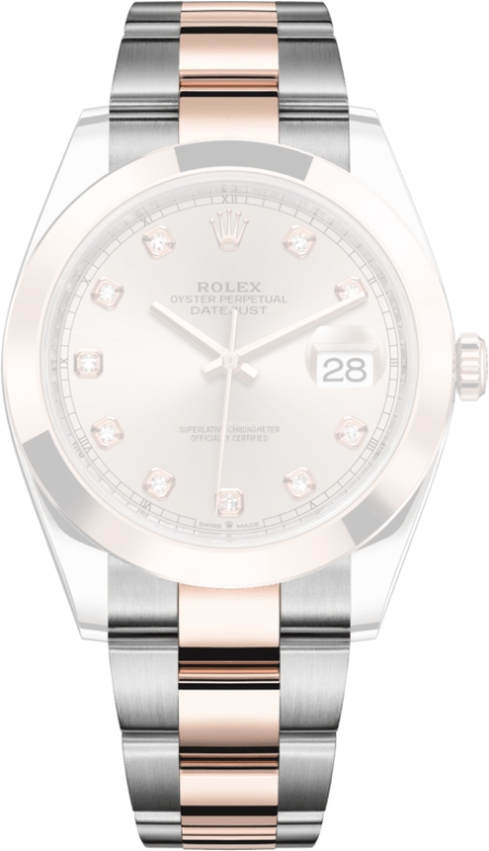 Rolex,Datejust 41 41mm,41mm,Rose Gold,Stainless Steel,Pink,Automatic,Day,70hours,126301,126301-0007