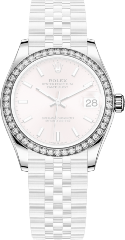 Rolex,Datejust 31 31mm,31mm,White Gold,Stainless Steel,Pink,Automatic,Day,55hours,278384RBR,278384RBR-0018