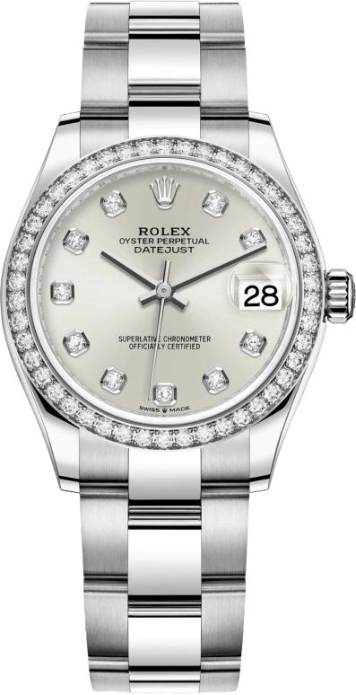 Rolex,Datejust 31 31mm,31mm,White Gold,Stainless Steel,Silver,Automatic,Day,55hours,278384RBR,278384RBR-0033