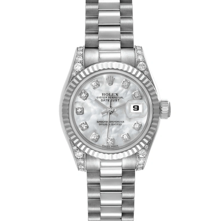 Rolex,Lady-Datejust 26mm,26mm,White Gold,Silver White,White,Automatic,Day,48hours,179239 MOP