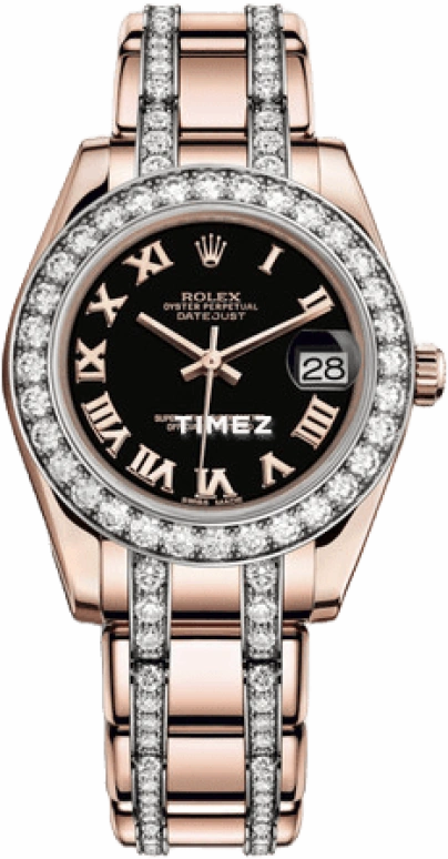 Rolex,Pearlmaster 34mm,34mm,Rose Gold,Black,Automatic,Day,55hours,81285,81285-0045
