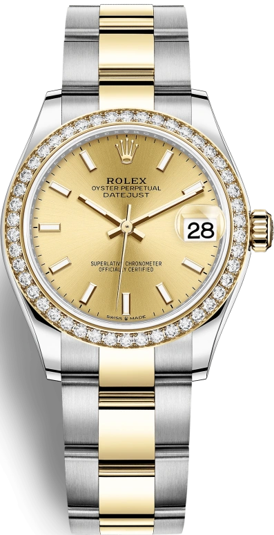 Rolex,Datejust 31 31mm,31mm,Yellow Gold,Stainless Steel,Champagne,Automatic,Day,55hours,278383RBR,278383RBR-0013