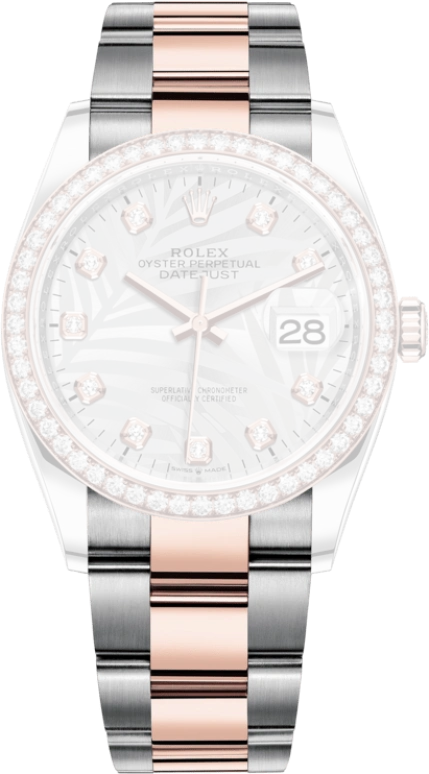 Rolex,Datejust 36 36mm,36mm,Oystersteel,Everose Gold,Silver,Automatic,Day,70hours,126281RBR,126281RBR-0026