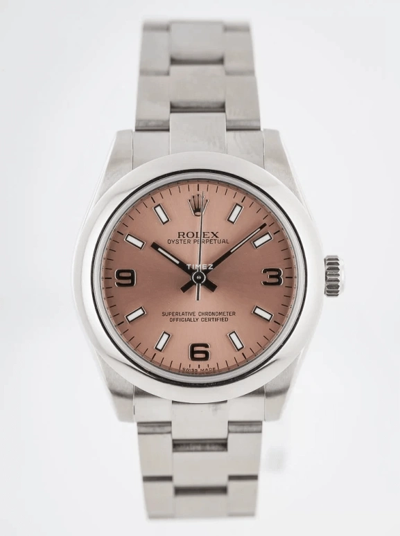 Rolex,Oyster Perpetual 31mm,31mm,Stainless Steel,Pink,Automatic,48hours,In-house Caliber,177200,177200-Pink