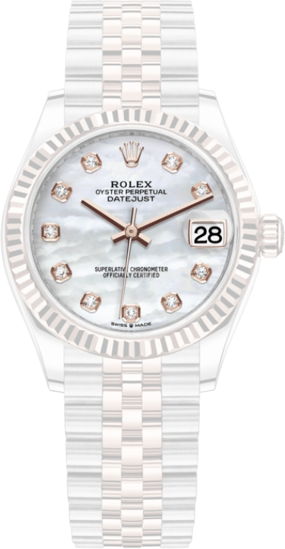 Rolex,Datejust 31 31mm,31mm,Rose Gold,Stainless Steel,White,Automatic,Day,55hours,278271,278271-0026