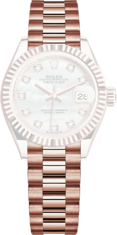 Rolex,Lady-Datejust 28mm,28mm,Everose Gold,White,Automatic,Day,55hours,279175,279175-0017