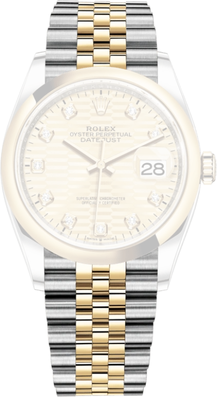 Rolex,Datejust 36 36mm,36mm,Yellow Gold,Stainless Steel,Champagne,Automatic,Day,70hours,126203,126203-0045
