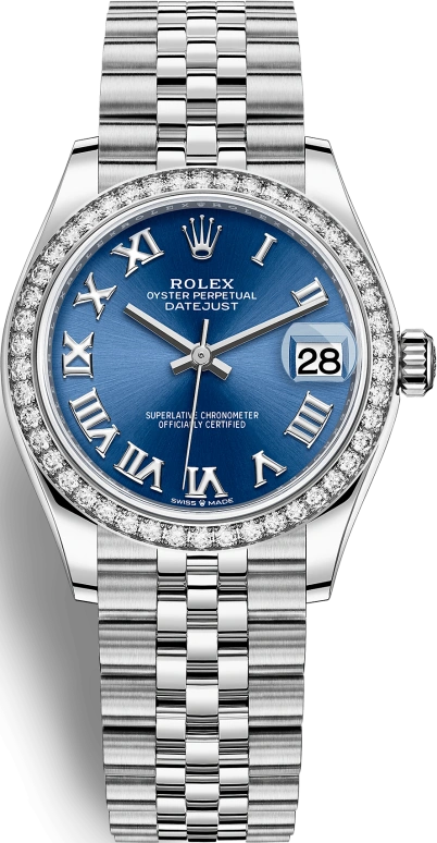 Rolex,Datejust 31 31mm,31mm,White Gold,Stainless Steel,Blue,Automatic,Day,55hours,278384RBR,278384RBR-0037